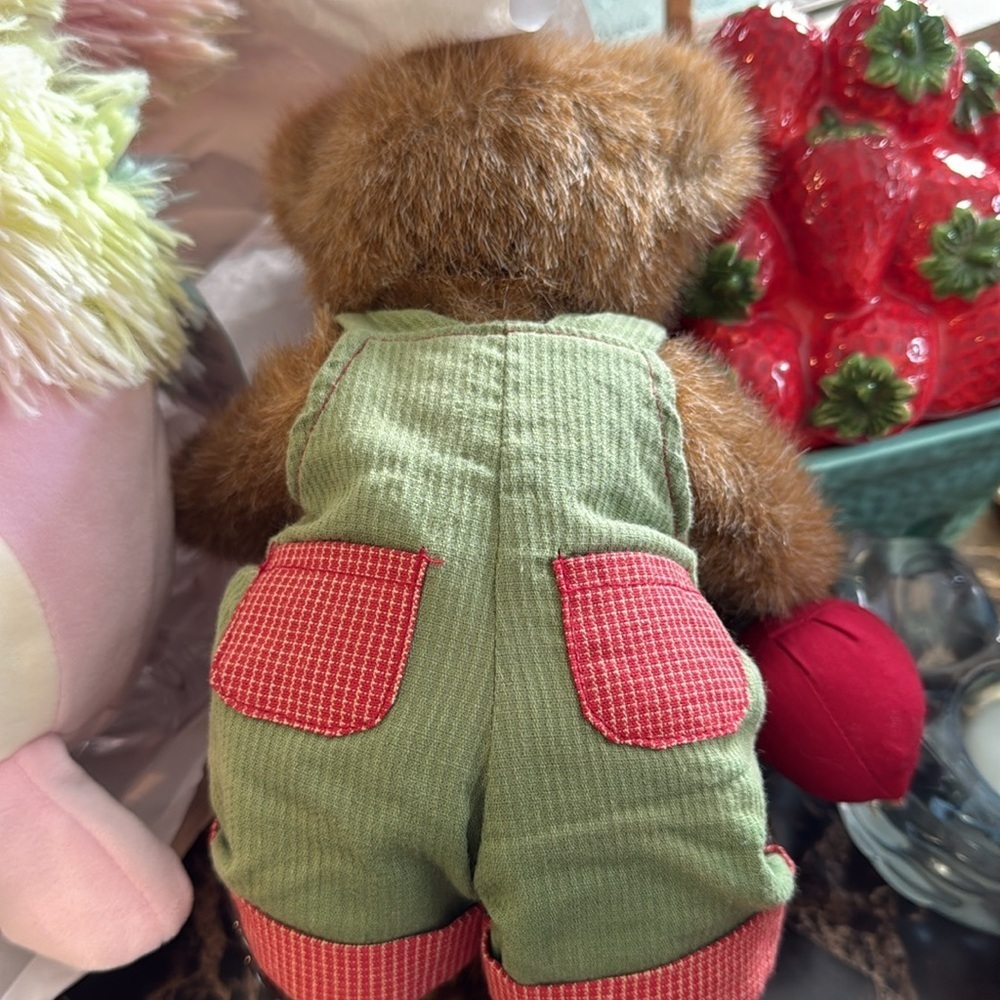 Boyd’s Bears Adorable Brown Teddy Bear with Green Overalls - Picture 4 of 6